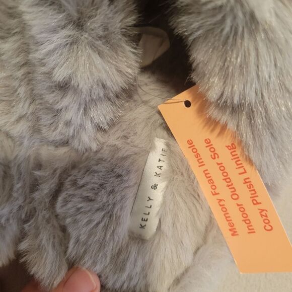 Vegan Fur Lined Slip-On Memory Foam Slippers Katie & Kelly Sz. M 7/8 - Picture 3 of 4